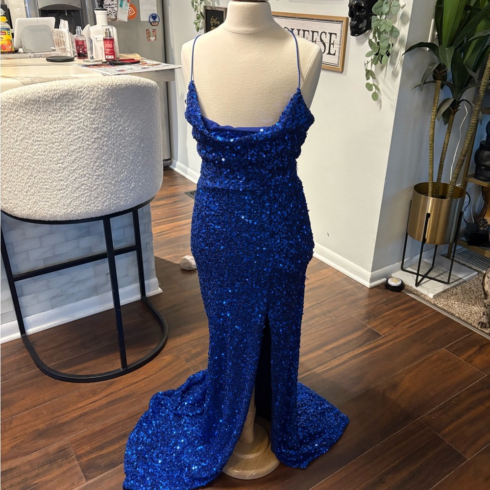 Stunning Blue Sequin Gown